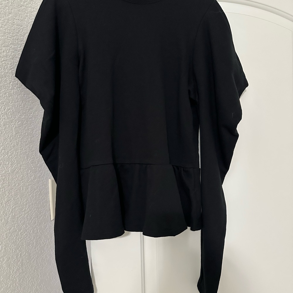 BCBG Black Peplum Blouse